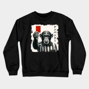 Chimp Referee, Japanese Pun Crewneck Sweatshirt